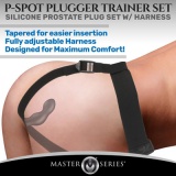 P-Spot Plugger トレーナーセット シリコン前立腺プラグ3ピース付きハーネス